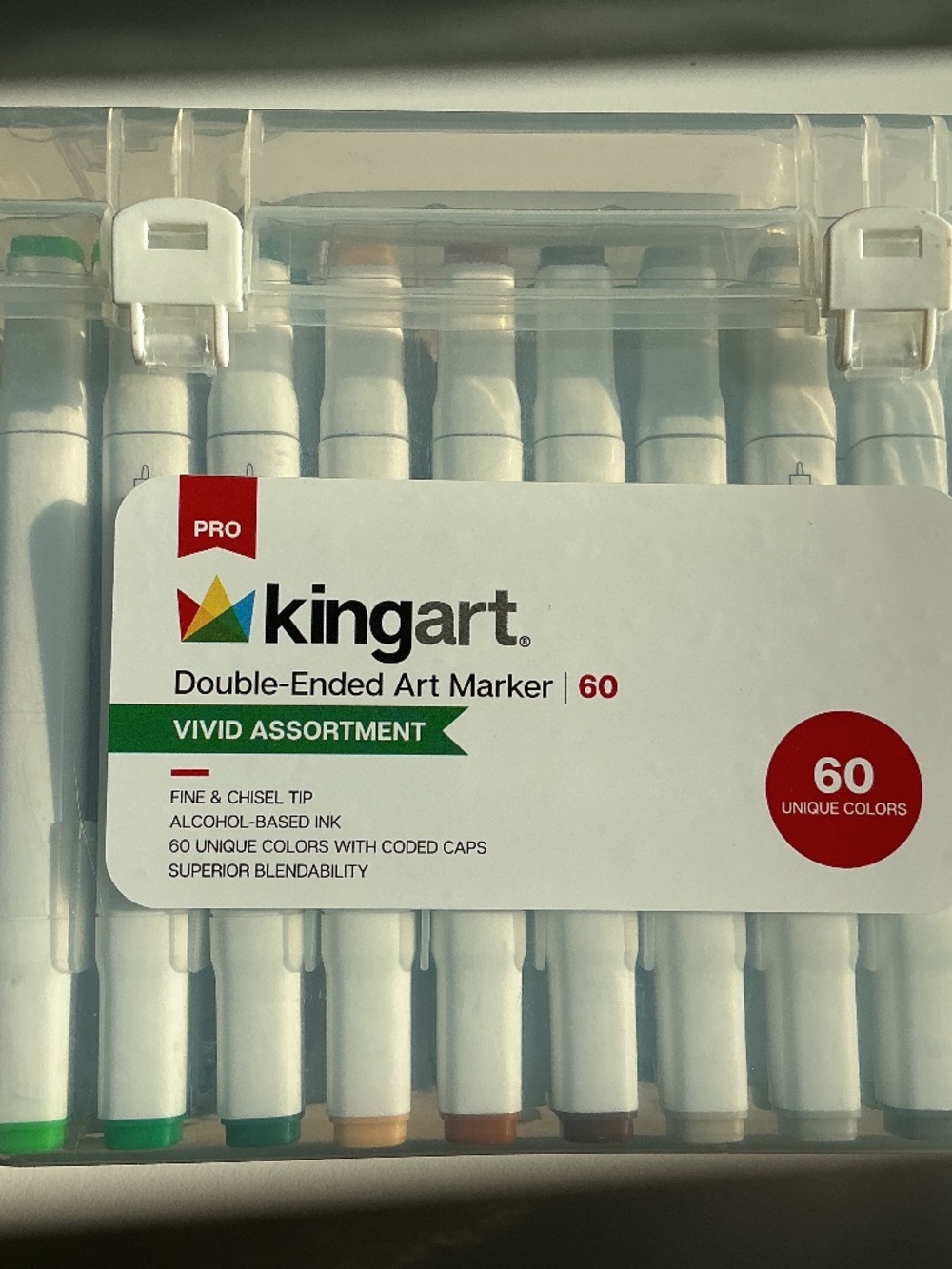 NEUFS ! Ensemble de 60 Marqueurs à l’alcool- à Double Extrémité - KINGART PRO